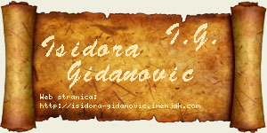 Isidora Gidanović vizit kartica